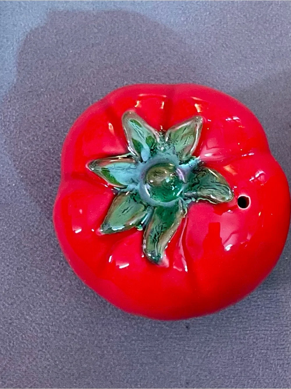 Jacques Pepin Sur La Table Red Ceramic Tomato Salt & Pepper Shakers